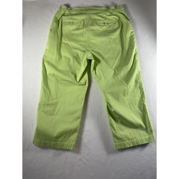 Pappagallo's Lime Green Cotton/Spandex Cargo Capris culottes size 8 pockets - Picture 6 of 6